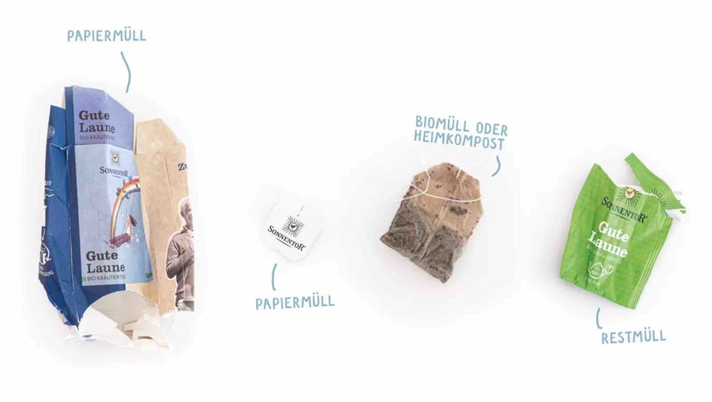 plastikfreier Teebeutel richtig entsorgen