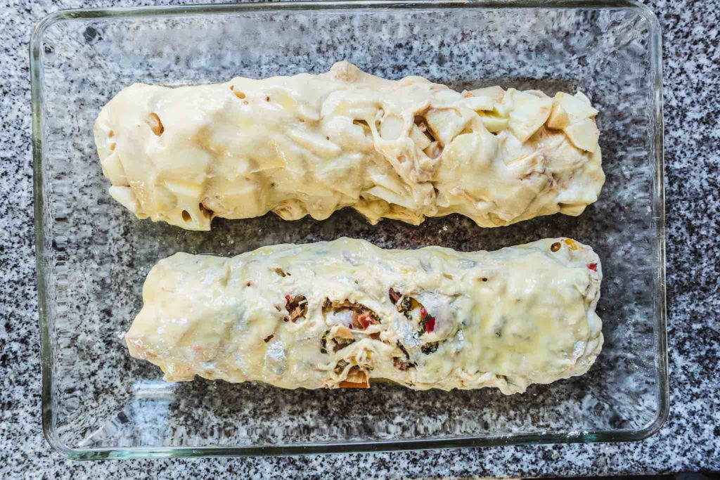 Gemüsestrudel in einer Auflaufform 
