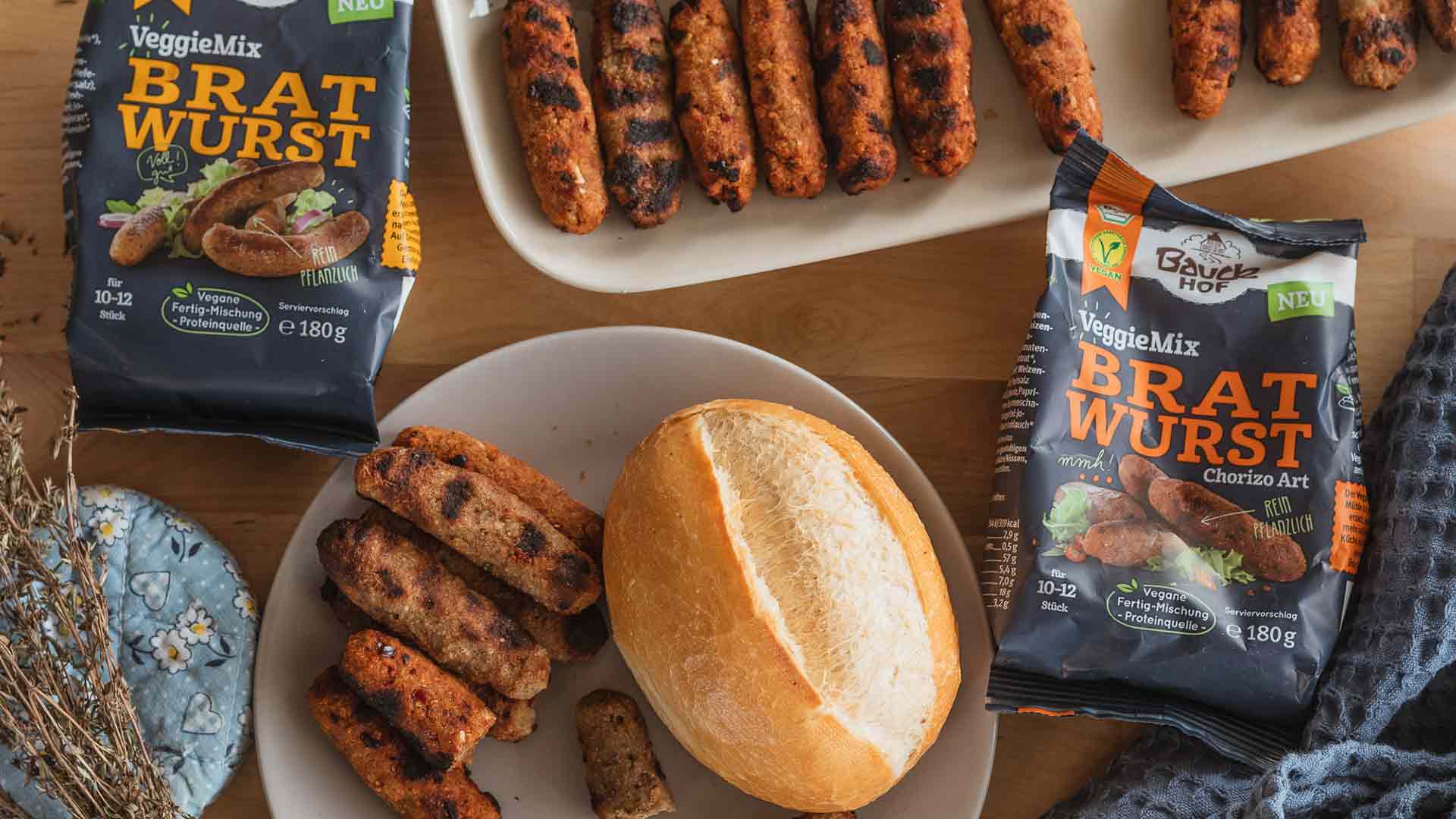 Veggie Bratwurst von Bauckhof:; Super lecker auch für den Grill!